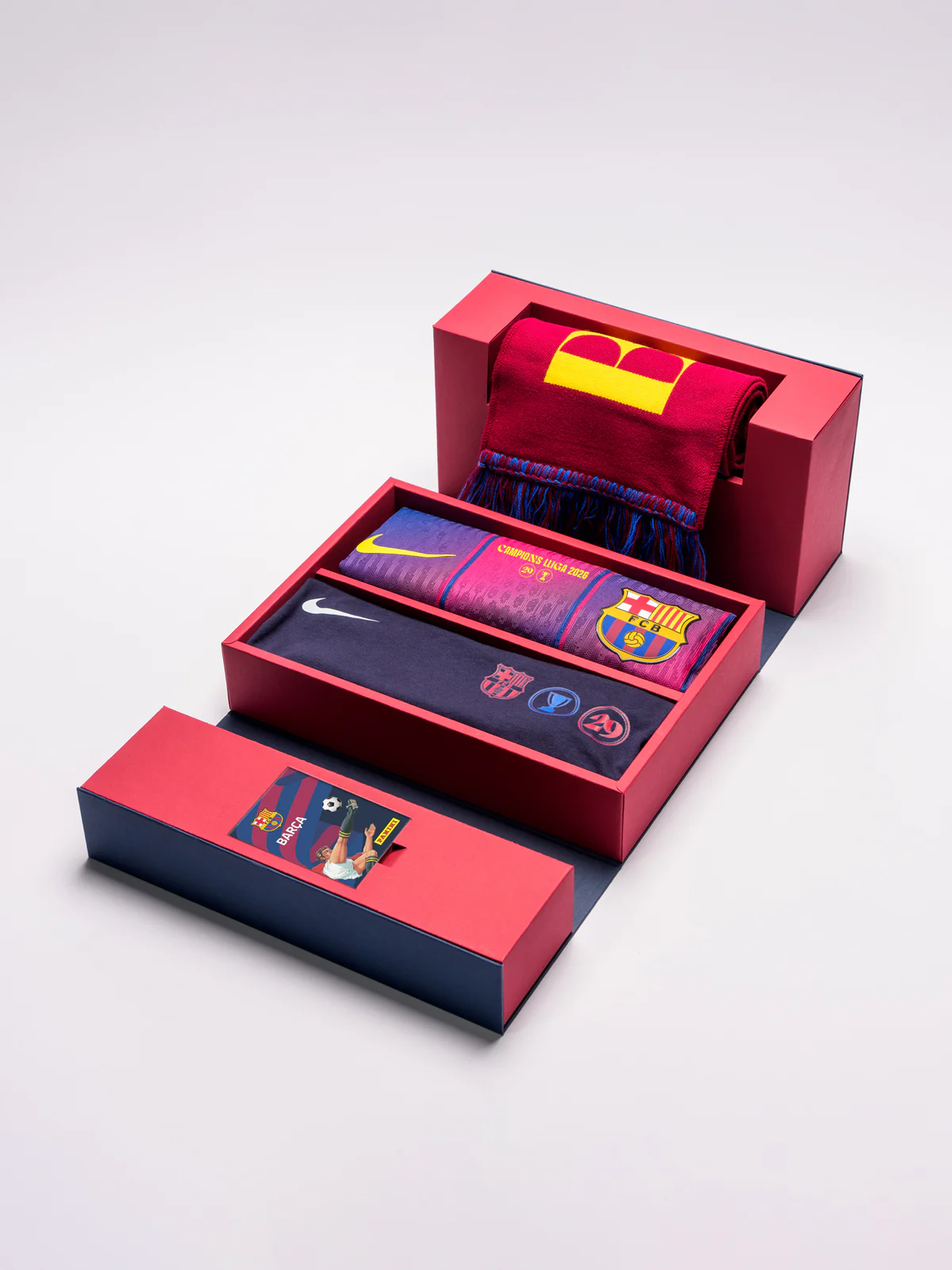 Barcelona victory box open showing all contents