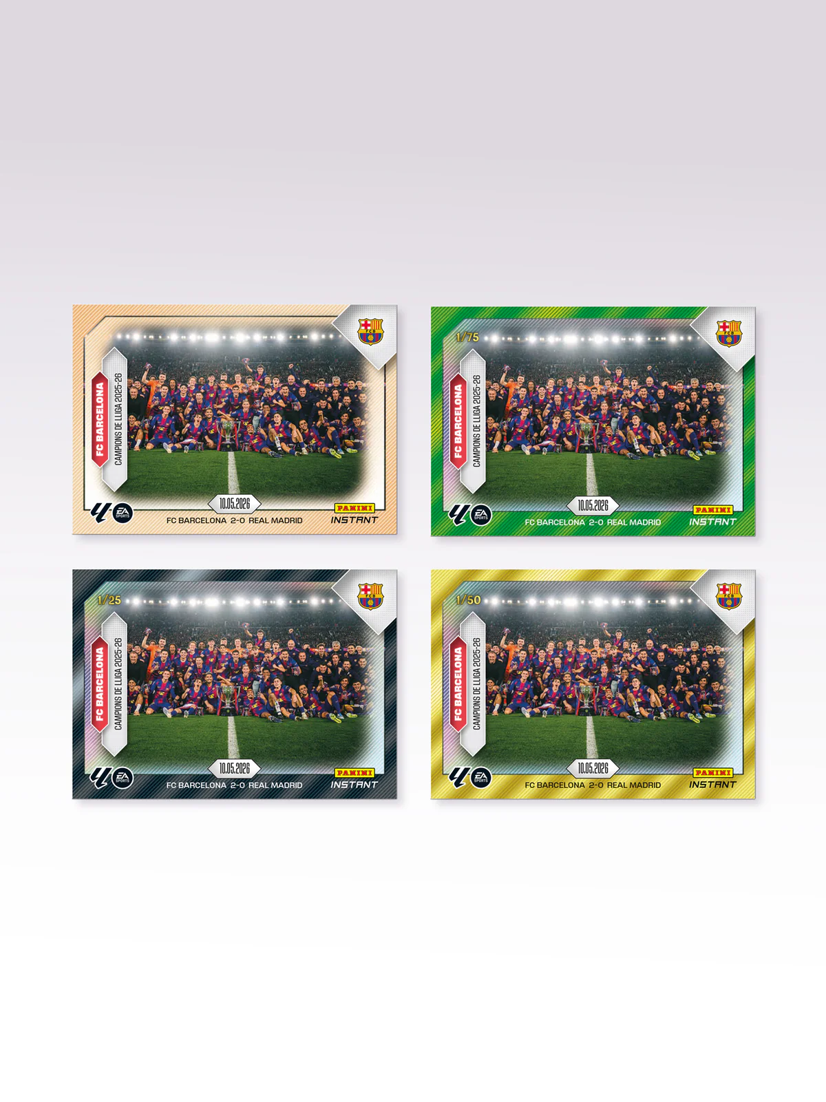 Panini Instant parallel cards from the Barcelona victory box