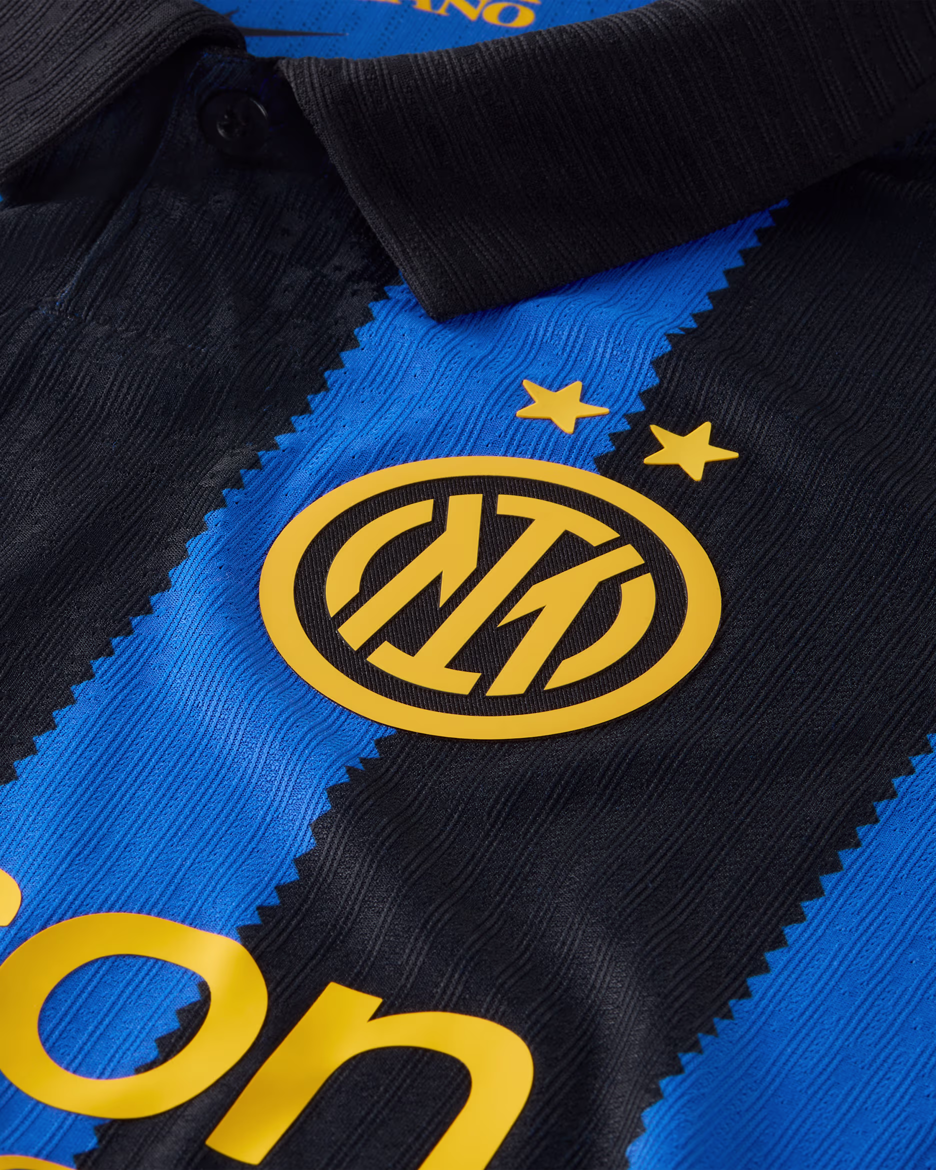 Inter Milan 2026/27 home shirt stripe and collar detail