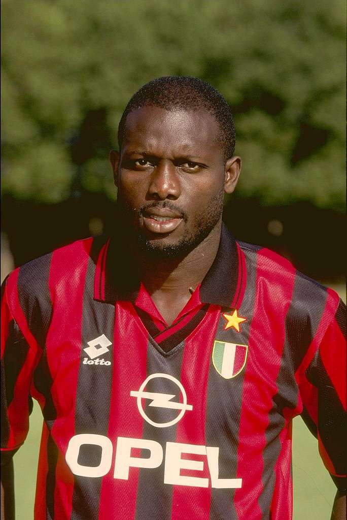 George Weah in AC Milan Lotto kit 1996-97