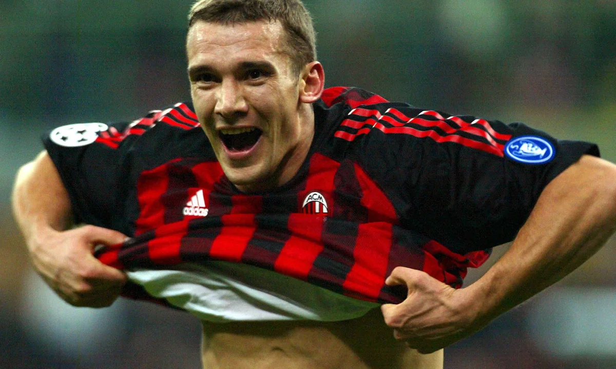 Andriy Shevchenko in AC Milan Adidas kit 2003