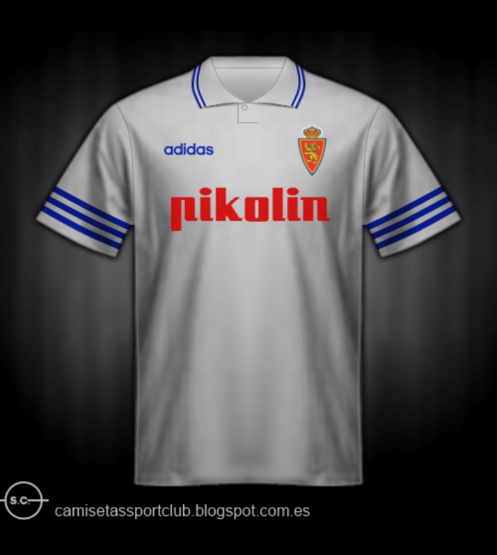 Real Zaragoza 1995-96 European Cup Winners' Cup Home Kit