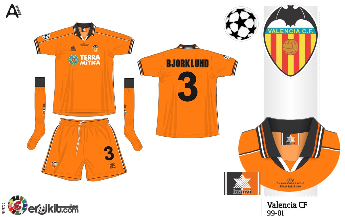 Valencia CF 1999-00 Champions League Final Kit