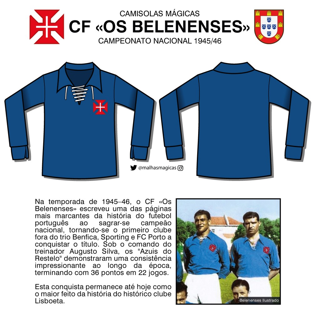 CF Os Belenenses 1945-46 Home Kit