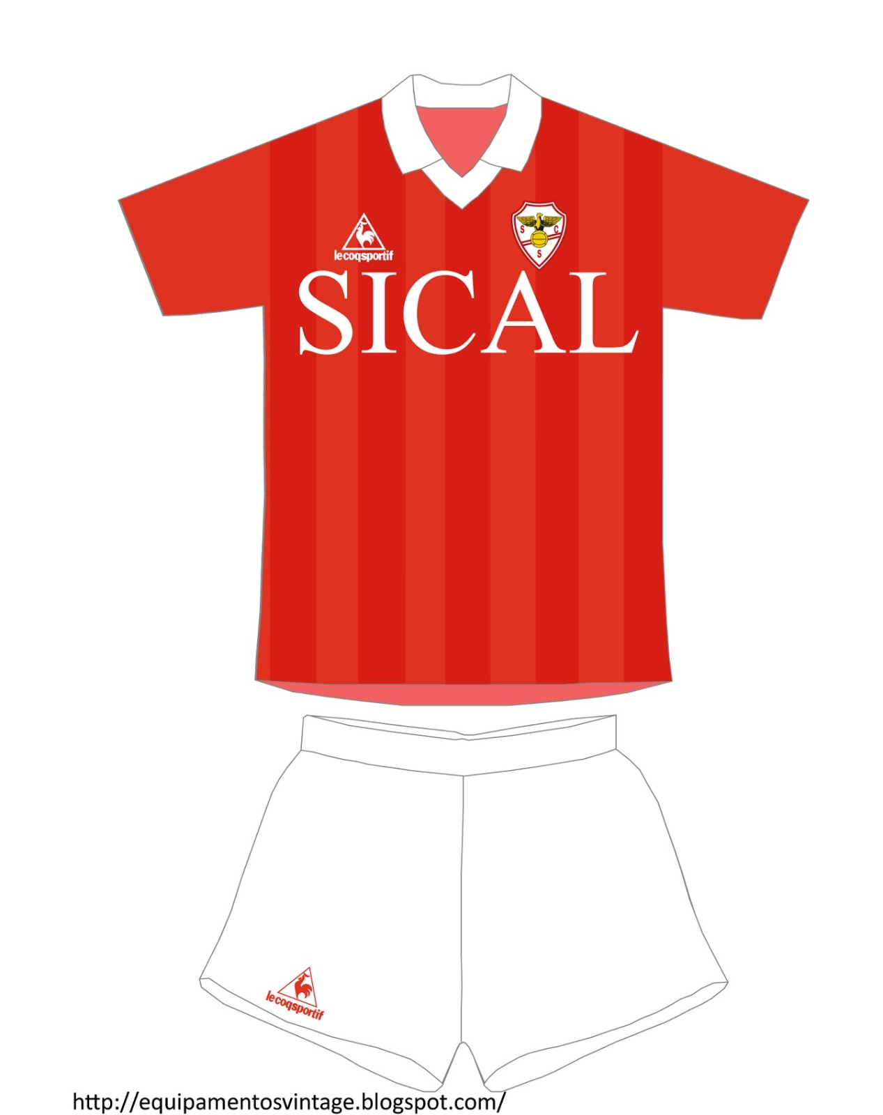 Sport Comércio e Salgueiros 1985-86 Home Kit