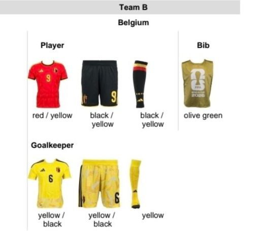 Belgium 2026 GK 4 Kit